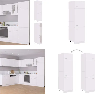 Produktbild von vidaXL Kühlumbauschrank Weiß 60x57x207 cm Holzwerkstoff - Kühlumbauschrank - Kühlumbauschränke - Küchenschrank - Küchenschränke