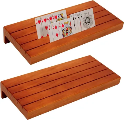 Image de Supports pour cartes pour enfants, lot de 2, en bois, 33 cm, pour jeux de cartes