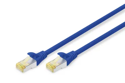 Zdjęcie produktu dla Digitus Kabel krosowy CAT 6A S/FTP, 0,5 m, Cat6a, S/FTP (S-STP), RJ-45, RJ-45, Niebieski