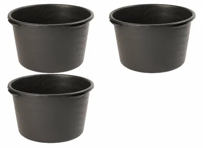 Produktbild von 3x Uniqat Mörtelkübel 40 Liter Schwarz