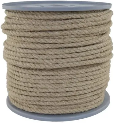 Produktbild von Hanfseil - Hanf-Seil Durchmesser 6 mm - 100 Meter auf Scheibenspule - 100% Naturhanf