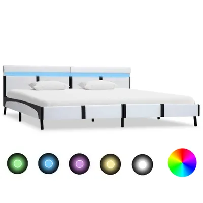 Immagine prodotto di The Living Store Struttura letto con LED in ecopelle bianca 180×200 cm