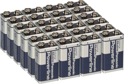 Obrázek produktu pro 24x Panasonic 6LR61 Powerline 9V blok E-block Alkaline Průmyslový detektor kouře