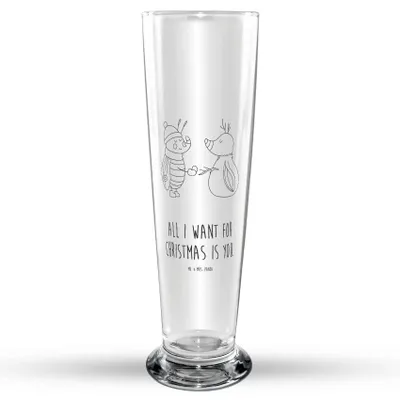 Produktbild von Mr. & Mrs. Panda Bierglas Nachtfalter Schneemann - Transparent - Geschenk, Glasbecher, Weihnachten, Winter, Trinkglas, Weihnachtsgruß, Bierbecher, Winterzeit, Bier Glas