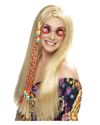 Produktbild von Blonde Langhaar Perücke im Hippie Style