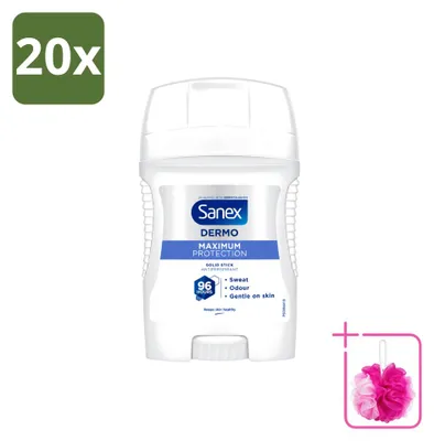 Imagen del producto de 20 unidades de antitranspirante en barra Sanex Maximum Protection, 50 ml, pack económico