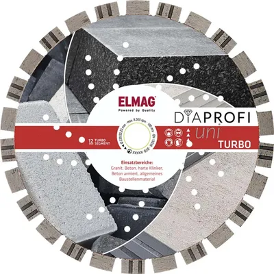 Produktbild von ELMAG DiaProfi-Diamantscheibe UNI-TURBO Ø300mm Bohrung: 30,0mm (für Trocken- und Nassschnitt)