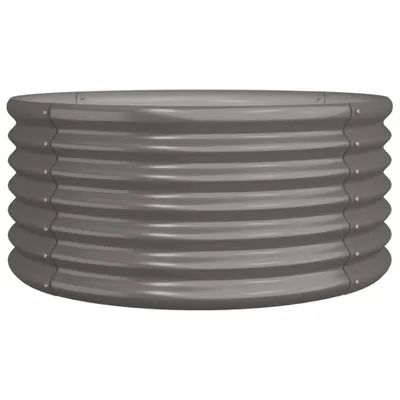 Image de Bac à plantes Acier revêtu par poudre 80x80x36 cm Gris