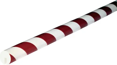 Produktbild von Warn- und Schutzprofil Typ B, rot/weiß, Ø 40 mm, Länge 1 m