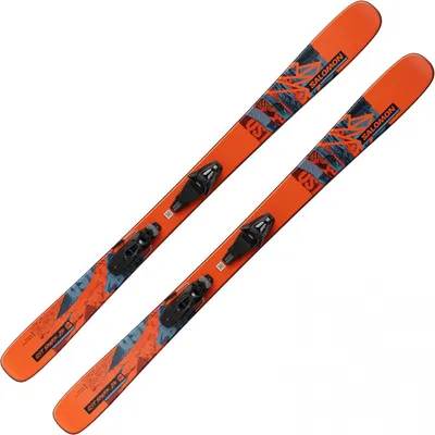 Image de SALOMON L QST SPARK Jr S + C5 GW J85, skis pour enfants, 133 cm, couleur Flamme/Bleu Copenhague