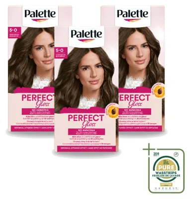 Obrázek produktu pro 3 x Palette Perfect Gloss, dočasná barva na vlasy, odstín 5, středně hnědý - balení pro zásoby - 3 kusy
