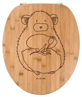 Produktbild von Mr. & Mrs. Panda WC Brille Chinchilla Blume - Transparent - Geschenk, holz sitz, Chinchillas, Toilettendeckel, Toilettenbrille, Büro, Chaos, Liebeskummer, Gute Laune