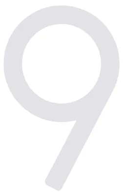 Produktbild von Moderne Hausnummer ''9'' - 152 mm in Weiß