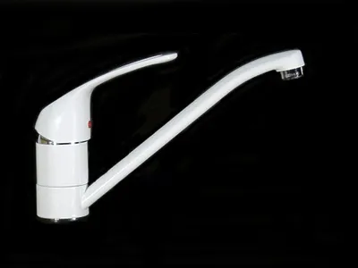 Produktbild von Küchenarmatur, Spültisch, Spüle, Armatur, Wasserhahn, weiss Niederdruck