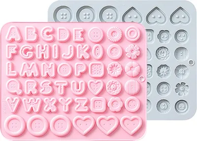 Produktbild von 2 Stück Verschiedene Größen Knopf Epoxidform DIY Harzguss Silikonform, Fondantform Für Kuchen, Süßigkeiten, Schokolade, Gumpaste, Harz, Knopfherstellungsform