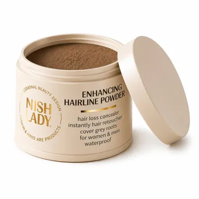 Produktbild von NishLady Enhance Hairline Powder 10g - Medium Brown – Haaransatz Kaschierung