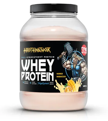 Obrázek produktu pro Proteinathor WPC80 Syrovátkový Protein CFM | 80 % Bílkovin + Digezyme | Mango a maracuja | 1000 g