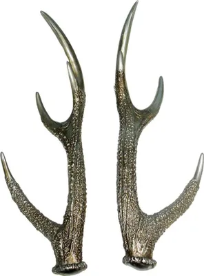 Produktbild von Trophäe Tischdeko Hirschgeweih silber 37x13x12cm 2erSet Polyresin