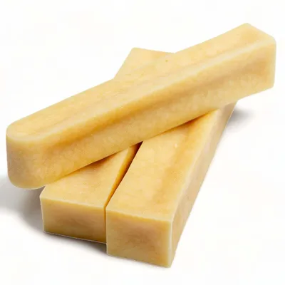 Produktbild von Dilecti Naturkäse-Kauknochen für Hunde – Sehr schmackhafte, harte und langlebige natürliche Kauknochen, Größe M, 3er-Set