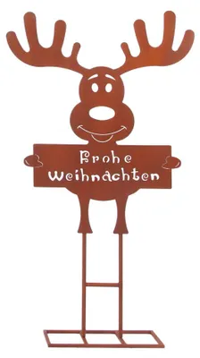 Produktbild von TrendLine Dekofigur Rentier Frohe Weihnachten 58 x 100 cm