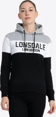 Produktbild von Frauen Kapuzensweatshirt PENBRYN Black/White/Marl Grey L Lonsdale