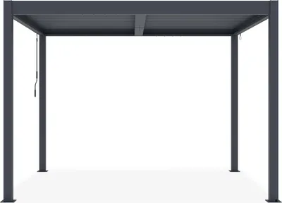 Produktbild von PIANA 3x2,5m freistehende, bioklimatische Pergola aus grauem Aluminium