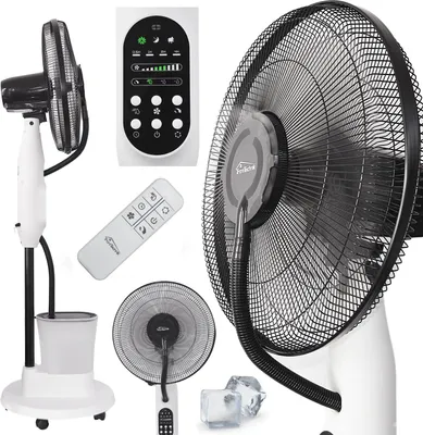Produktbild von TroniTechnik® Standventilator mit Wasser, Ventilator mit Wasserkühlung Sprühnebel Raumbefeuchter 75W