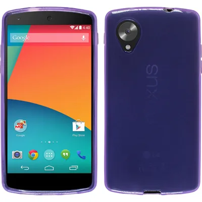 Produktbild von PhoneNatic Case kompatibel mit Google Nexus 5 - lila Silikon Hülle transparent + 2 Schutzfolien