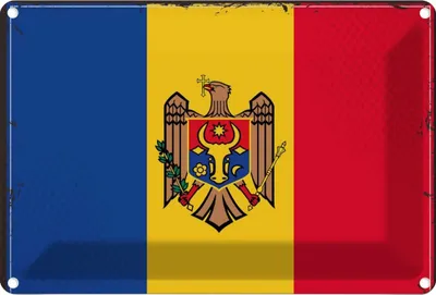 Zdjęcie produktu dla vianmo Blaszany znak 12x18 cm Moldau Flag of Moldova