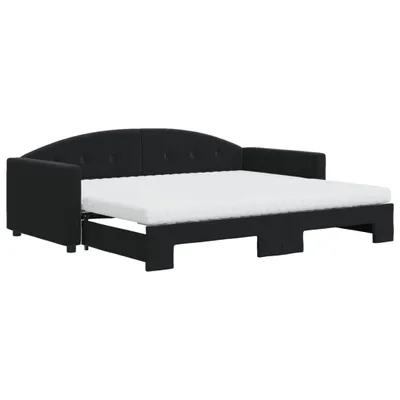 Immagine prodotto di Divano Letto Estraibile con Materassi Nero 90x190 cm Velluto