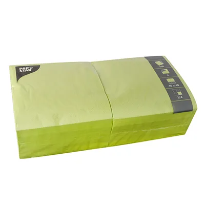 Produktbild von 1000 Papstar Servietten, 3-lagig 1/4-Falz 40 cm x 40 cm limonengrün 87228