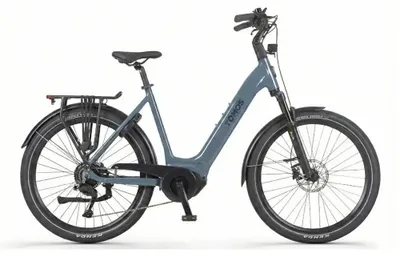 Immagine prodotto di Tomos EB 17 - Bicicletta elettrica - 28 pollici - Motore 250W - Autonomia 160 km - 9 marce - Freni a disco idraulici - Batteria 748Wh - Accesso ribassato - Blauwgrijs lucido