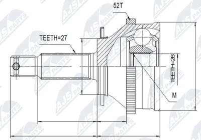 Produktbild von NTY Gelenksatz Antriebswelle Radseitig Vorne für HYUNDAI SANTA FÉ I (SM) NPZ-HY-501