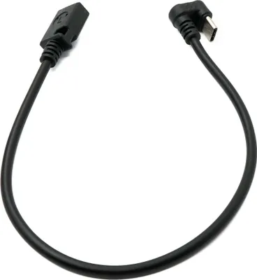 Produktbild von SYSTEM-S USB 3.1 Kabel 30 cm Typ C Stecker zu 2.0 Mini B Buchse 180° U Turn Winkel Adapter