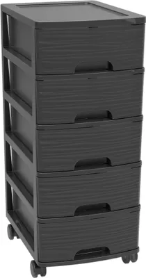 Produktbild von EDA Schubladenboxen-Turm STONE A4 5 Schübe PP schwarz