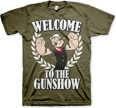 Produktbild von Popeye - Welcome To The Gunshow T-Shirt - XX-Large - Olive