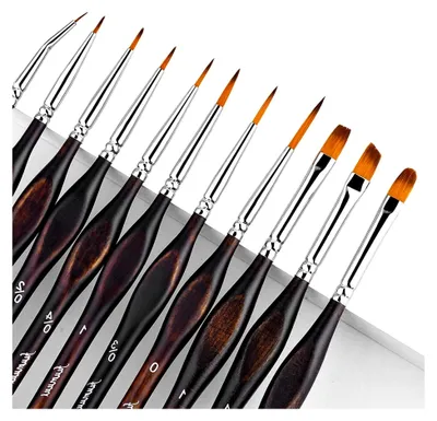Produktbild von Pinselset für feine Details - 11-teiliges Set für Acryl, Aquarell und Miniaturen