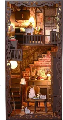 Obrázek produktu pro Habarri | DIY Book Nook - Tajemství hradu - Puzzle 3D - Miniaturní Dům s Nábytkem a LED Osvětlením