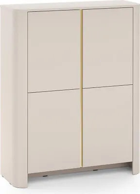 Produktbild von Highboard Bari Hochkommode 103x39x132cm 2-türig Farbe wählbar,Kaschmir / gold