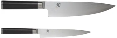 Messerset 2-teilig, 15,0 cm + 20,0 cm, Stahlklingen, Holzbox