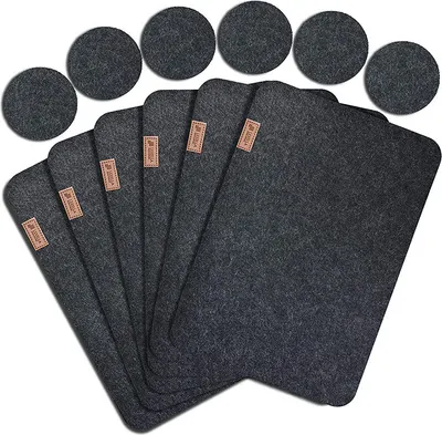 Image de INF Ensemble de sets de table en feutre 12 pièces, élégant et pratique pour le repas