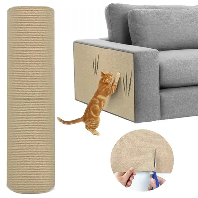 Produktbild von Selbstklebende Katzenkratzmatte, zuschneidbar für Kratzbaum, Möbel und Sofa – Schutz vor Kratzspuren, einfach anzubringen und langlebig.