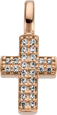 Produktbild von Anhänger Kreuz 585 Gold Rotgold 26 Diamanten Brillanten 0,08ct.
