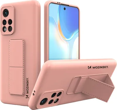 Zdjęcie produktu dla Wozinsky Kickstand Case Silikonowe Etui Z Podstawką Etui Xiaomi Poco M4 Pro 5G Różowe