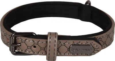 Obrázek produktu pro Plameňácký obojek Patti šedý, rozměry: 29-35 cm / 15 mm