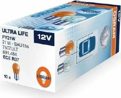 Zdjęcie produktu dla Żarówka Py21W 12V/21W Bau15S (Pomarańczowa) 10Szt Ultra Life