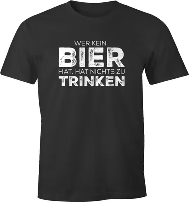 Produktbild von Herren T-Shirt Wer kein bier hat, hat nichts zu trinken lustiges Trink Shirt Saufen Bier Party Moonworks® anthrazit 4XL