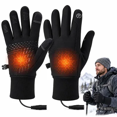 Produktbild von Beheizbare Handschuhe USB, Elektrische Handwärmer mit 3 Heizstufen, für Snowboard Wandern Motorrad Radfahren