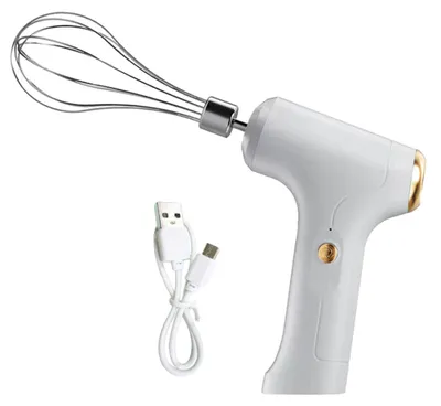 Produktbild von Kabelloser Handmixer, elektrischer Schneebesen, USB-wiederaufladbarer Handmixer, einstufig (Einzelkopf/Doppelkopf)