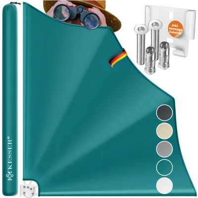 Produktbild von KESSER® Balkonfächer klappbar mit Wandhalterung | 140x140cm |  Sichtschutz Balkon Windschutz |  Balkonsichtschutz |  Seitenmarkise |  witterungsbeständig | inkl. Montagematerial |